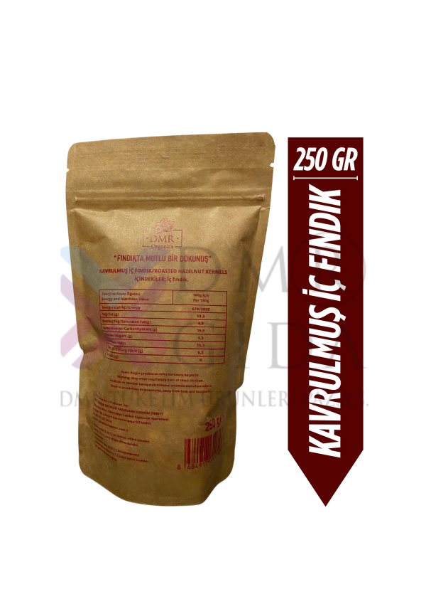 DMR ORGANICS GİRESUN KALİTE KAVRULMUŞ İÇ FINDIK 250 GR - Görsel 2